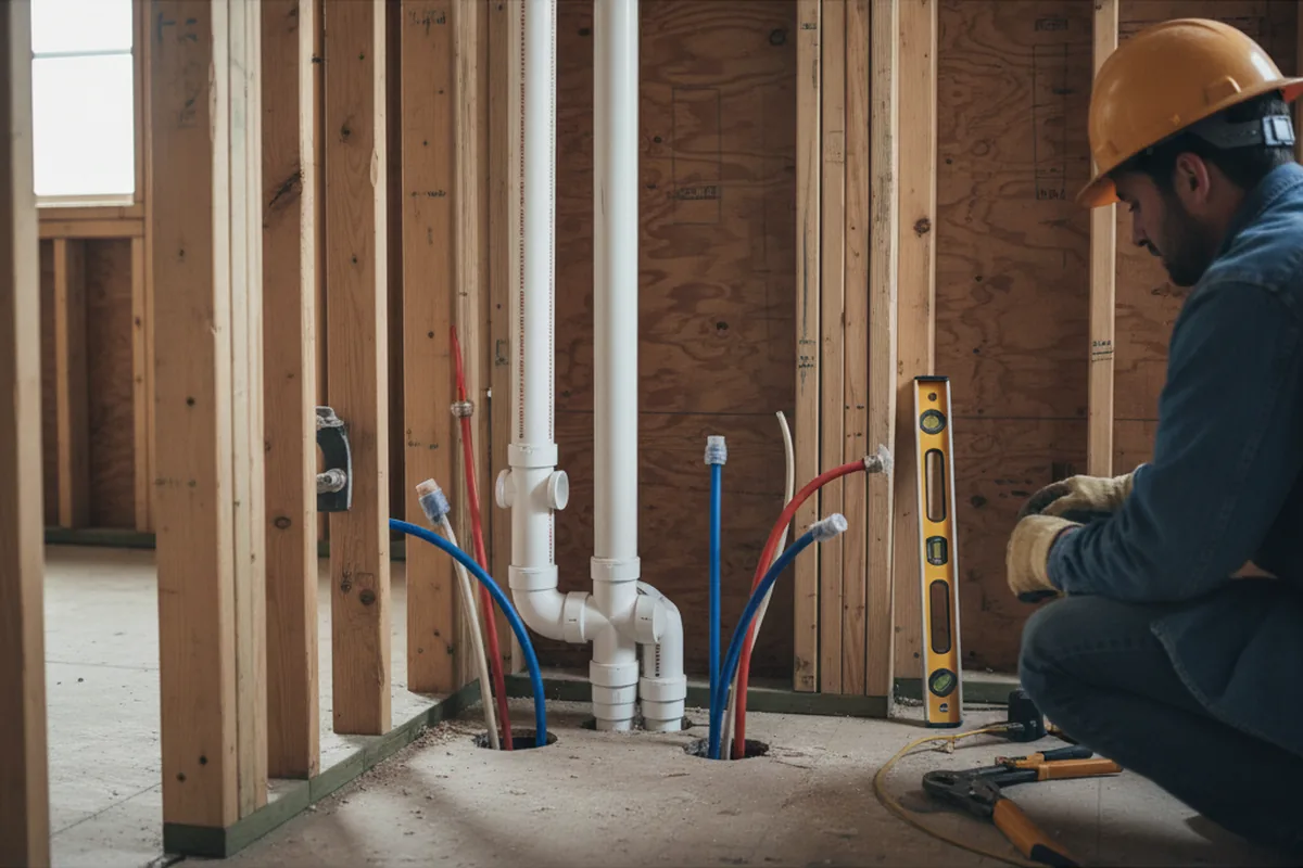 Drain and supply rough-in during Leak Detection in Ottawa Lake